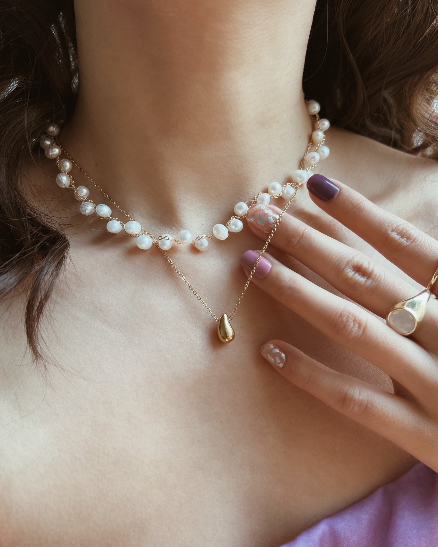 Minimal Teardrop Necklace Waterproof