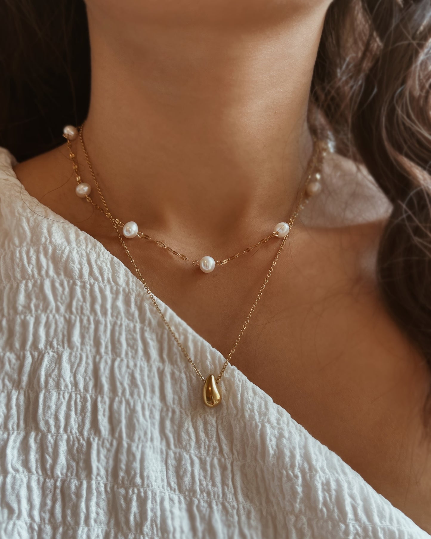 Minimal Teardrop Necklace Waterproof