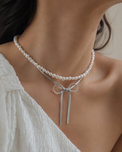 Ribbon Bow Necklace Waterproof