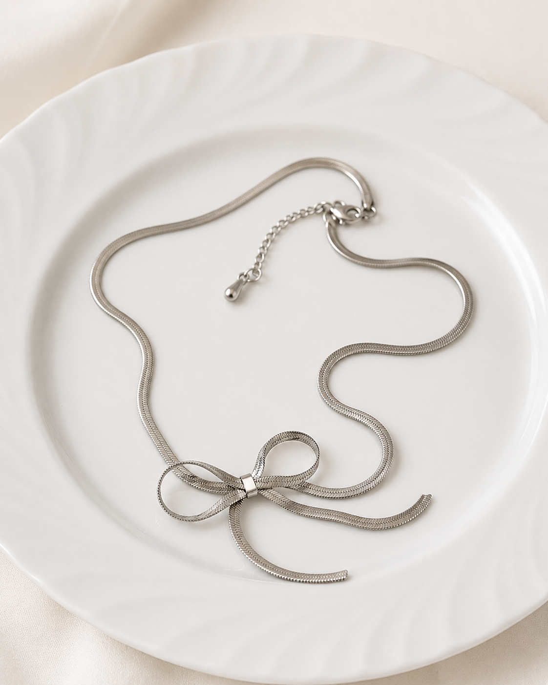 Ribbon Bow Necklace Waterproof