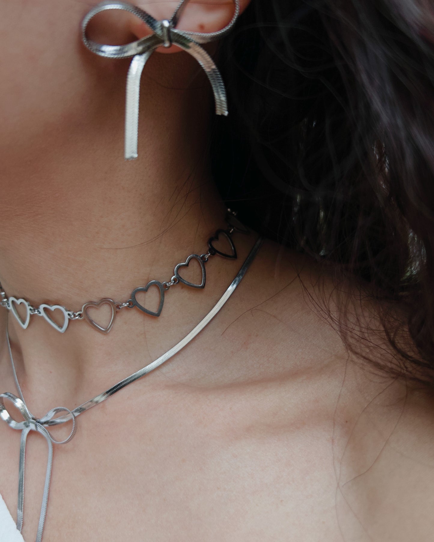 Ribbon Bow Necklace Waterproof