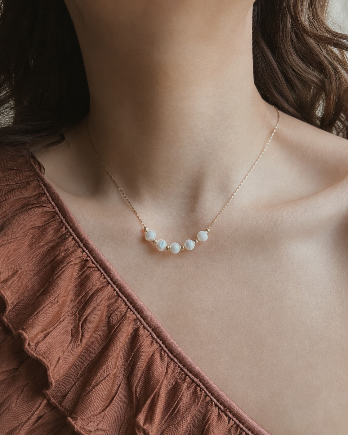 Adjustable Freshwater Pearl Slider Necklace