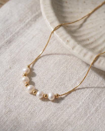 Adjustable Freshwater Pearl Slider Necklace