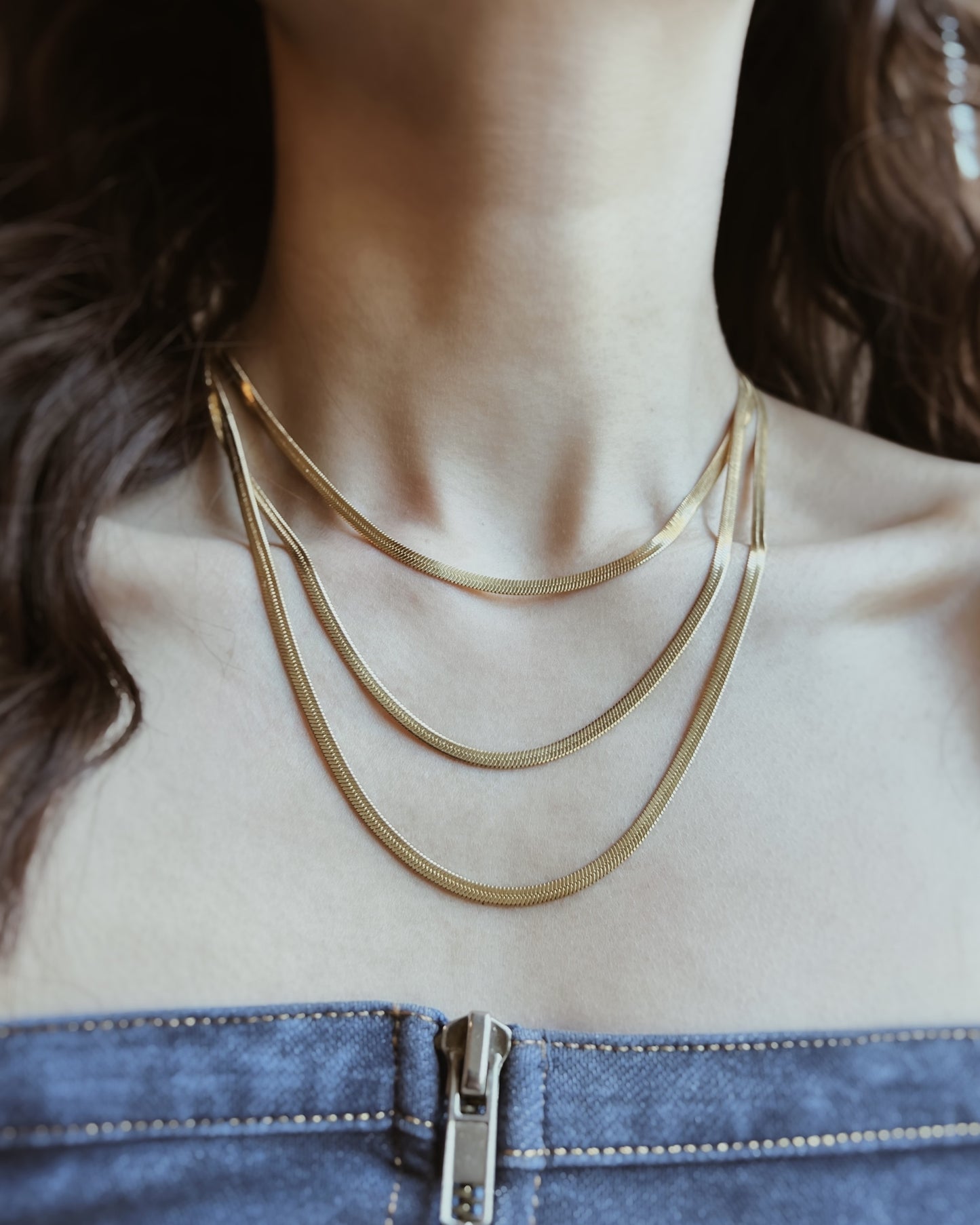 3-Layer Herringbone Necklace Waterproof