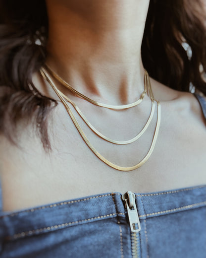 3-Layer Herringbone Necklace Waterproof