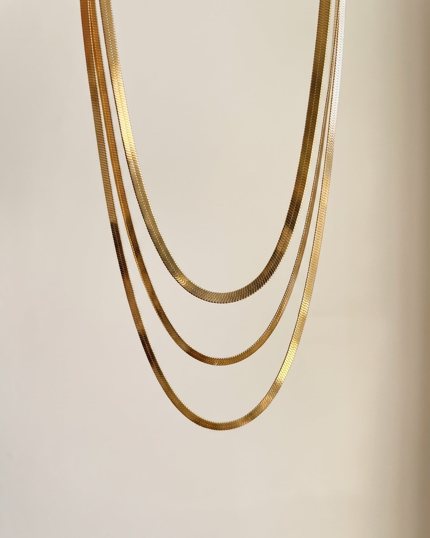 3-Layer Herringbone Necklace Waterproof