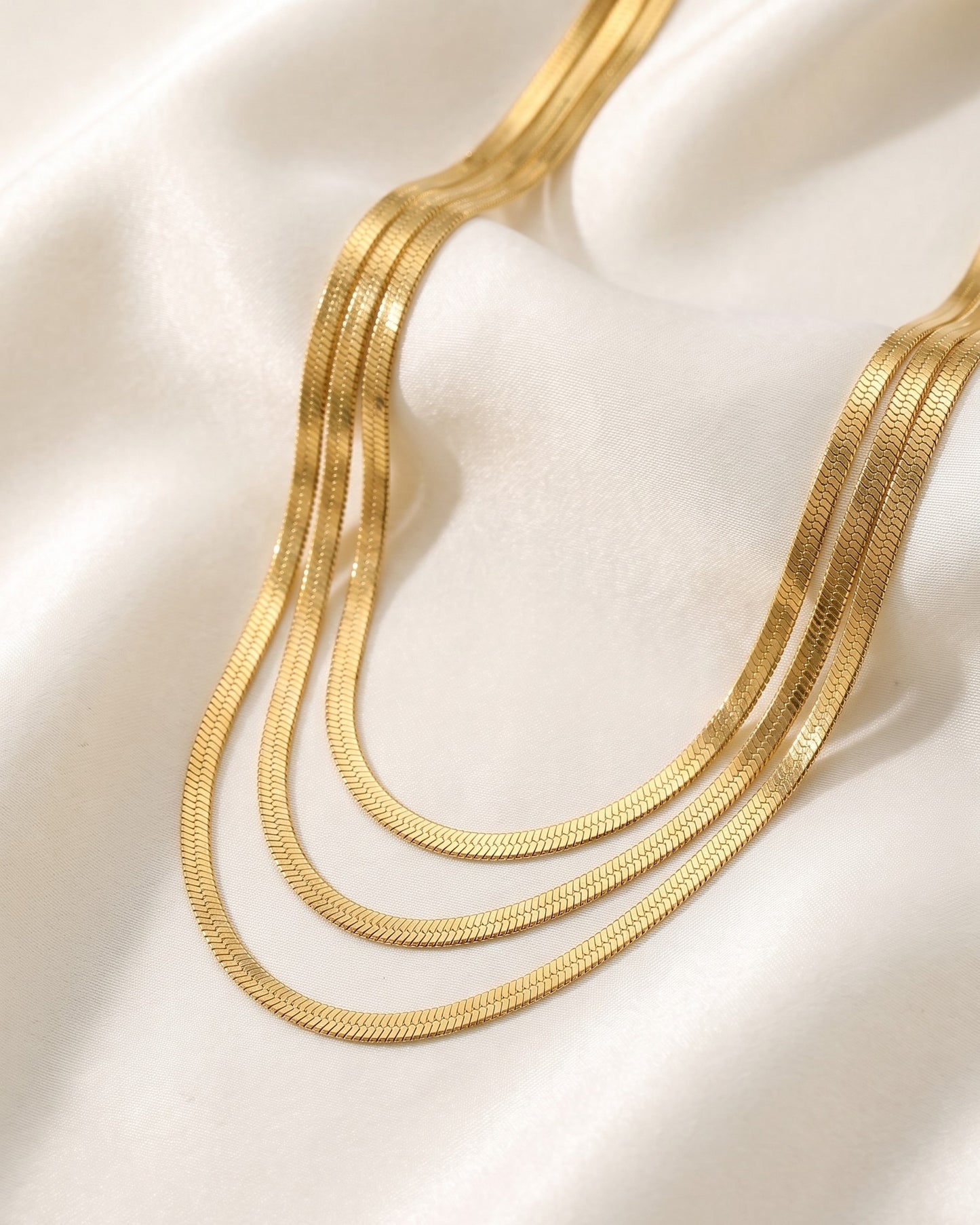 3-Layer Herringbone Necklace Waterproof