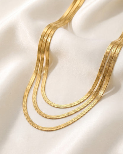 3-Layer Herringbone Necklace Waterproof