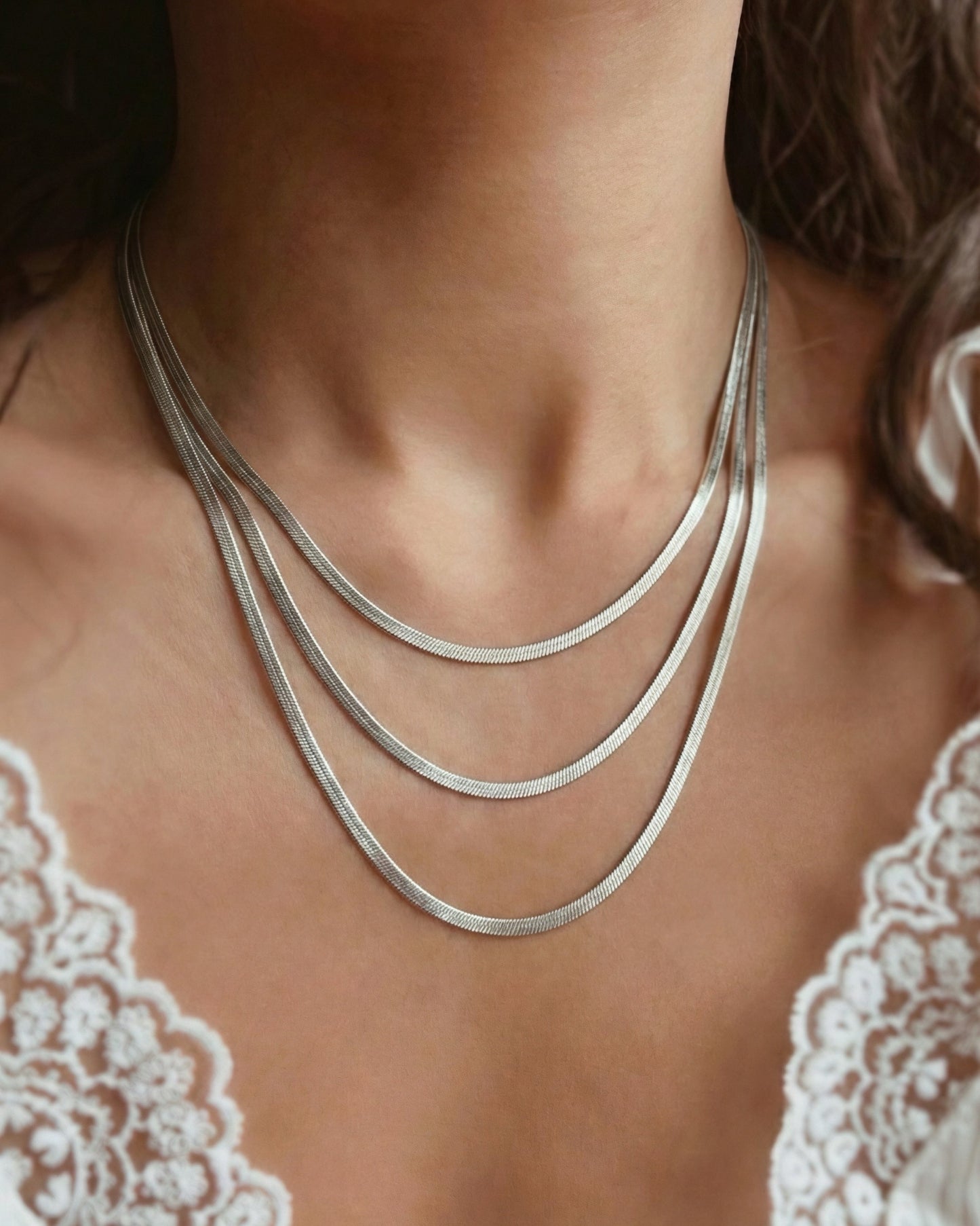3-Layer Herringbone Necklace Waterproof