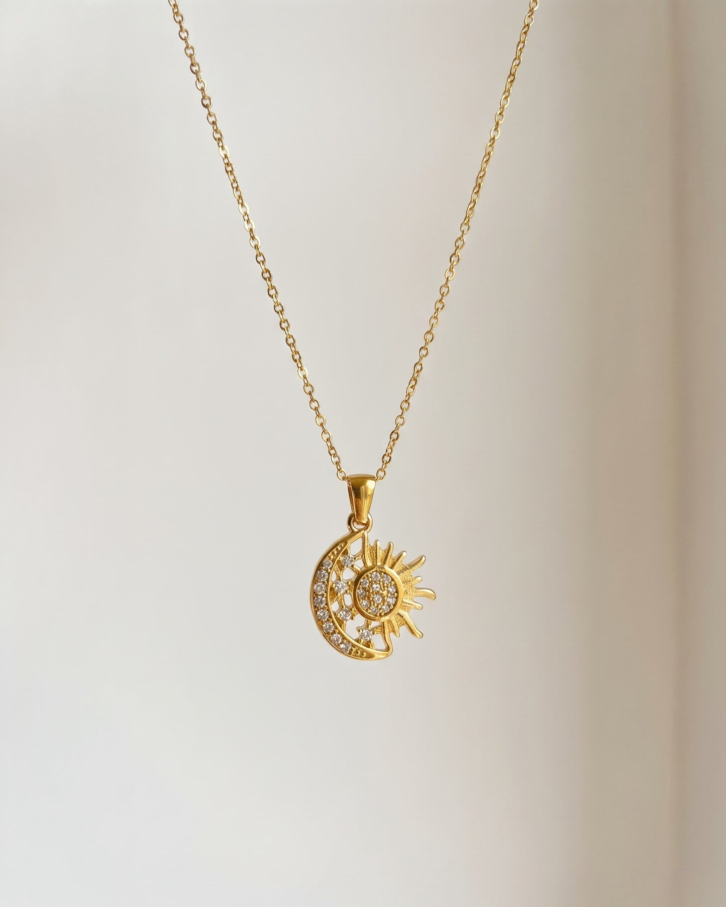 Sun And Moon Pendant Necklace Waterproof