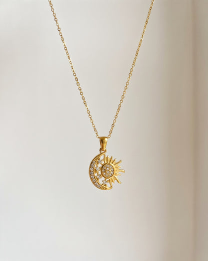Sun And Moon Pendant Necklace Waterproof