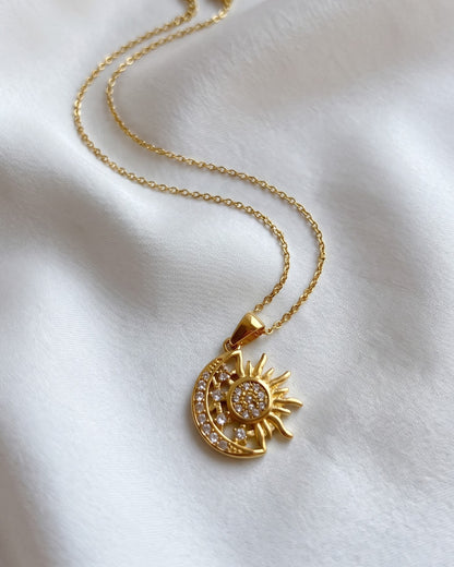 Sun And Moon Pendant Necklace Waterproof