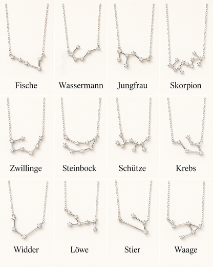 Zodiac Constellation Necklace 925 Silver