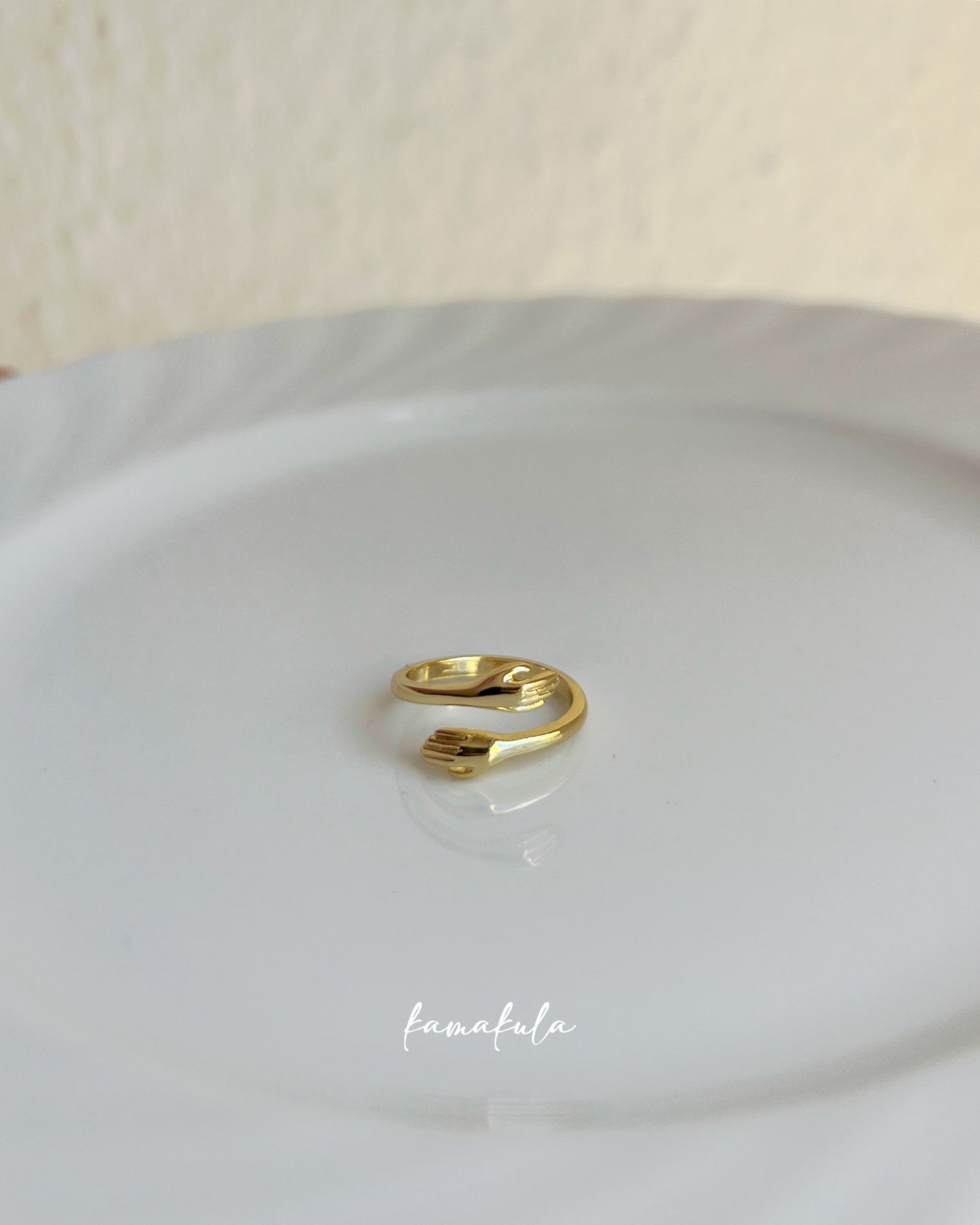 Open Hand Hug Ring
