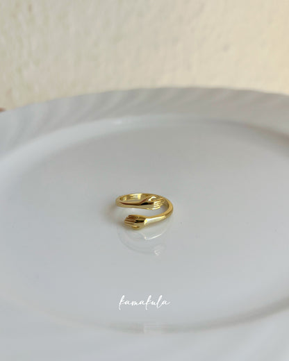 Open Hand Hug Ring