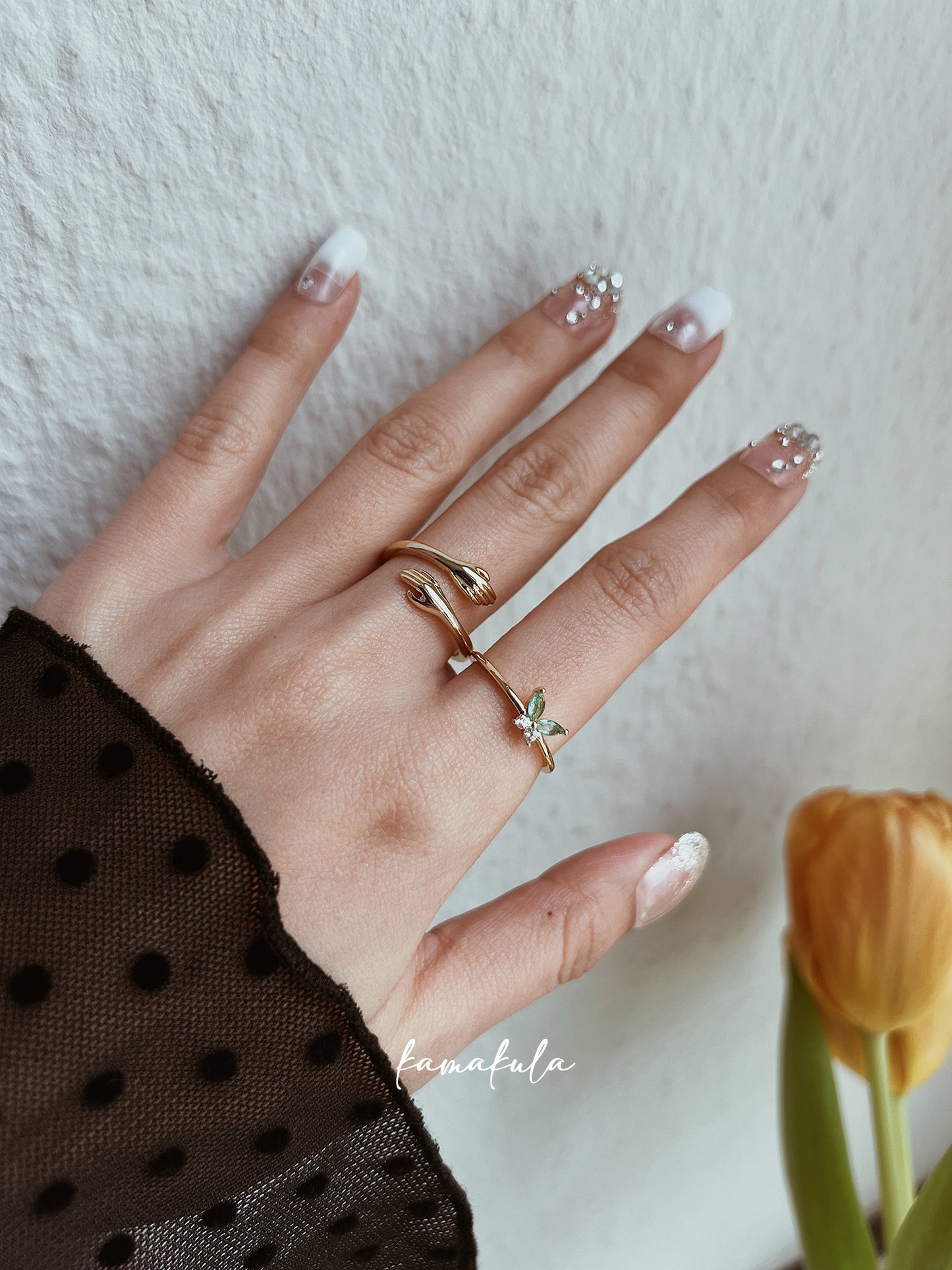 Open Hand Hug Ring