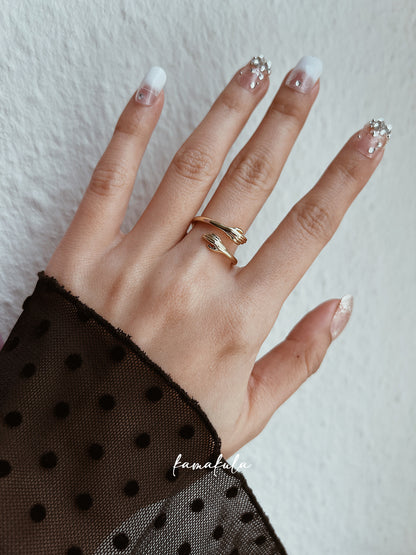 Open Hand Hug Ring
