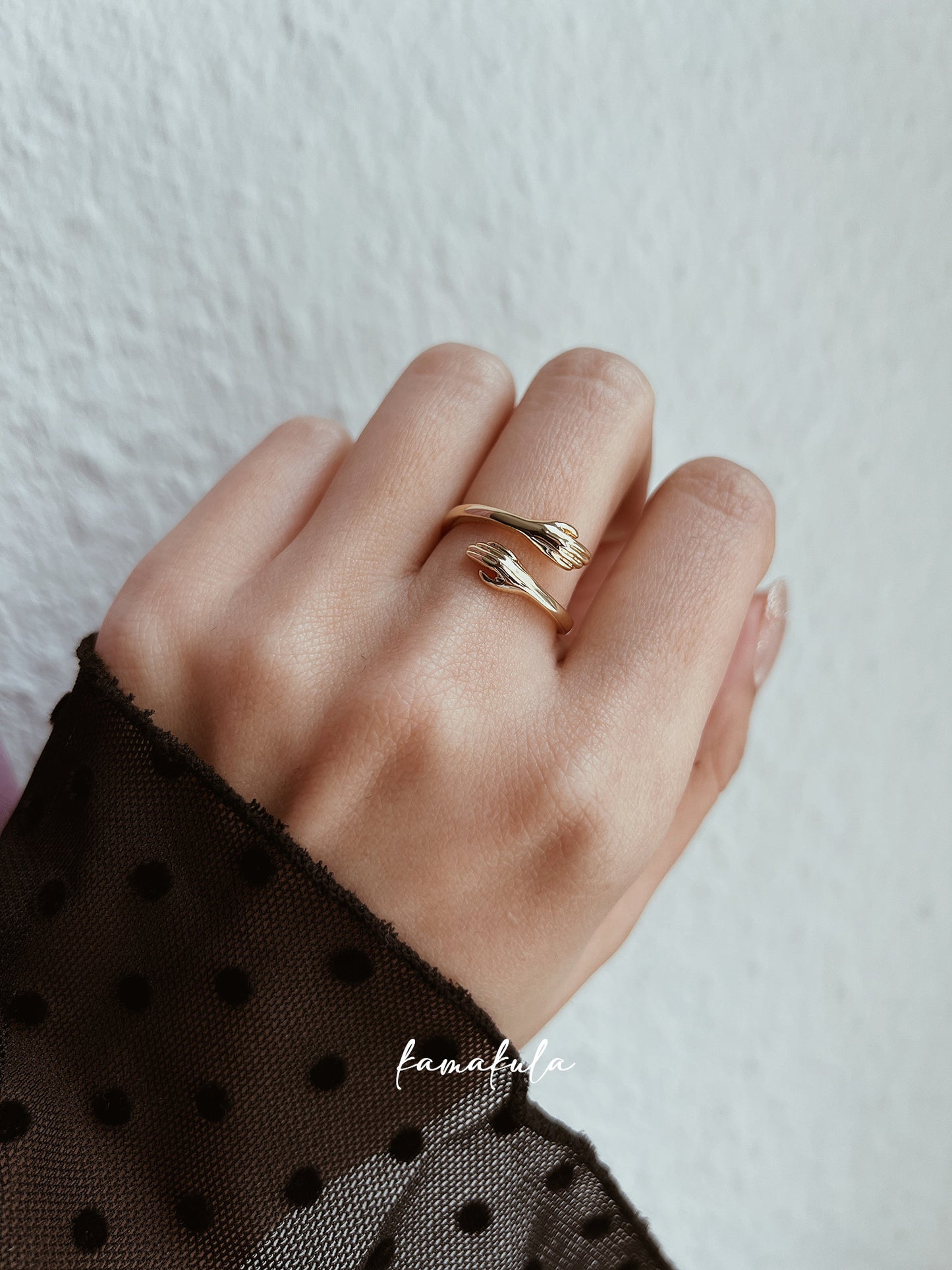 Open Hand Hug Ring
