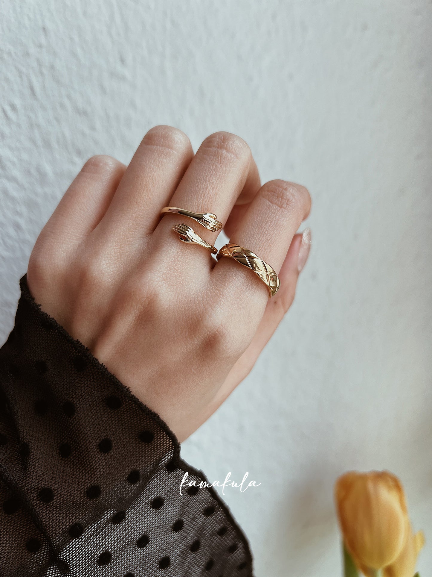 Diamond-Cut Pattern Ring