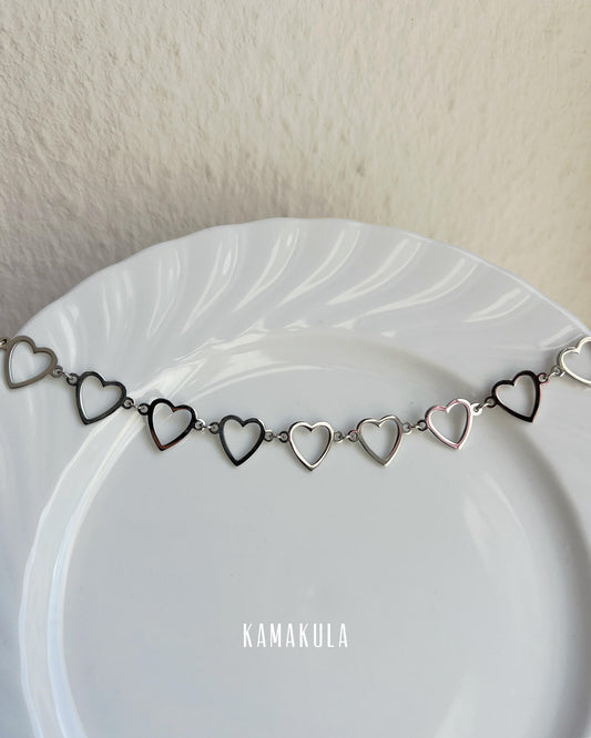 Open Heart Choker Necklace