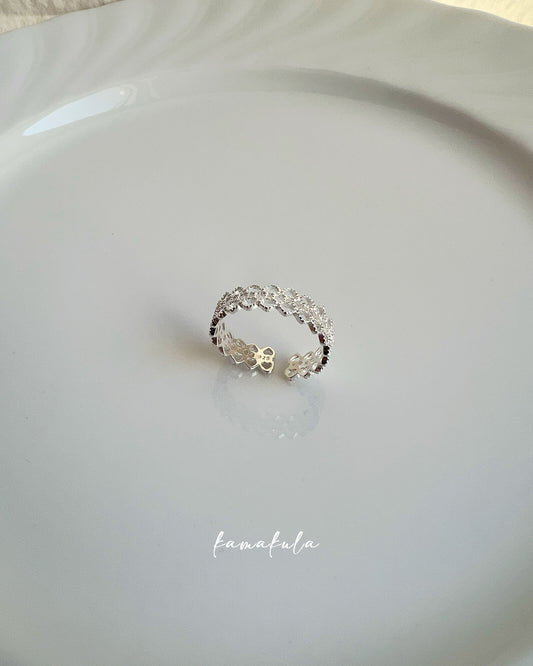 Lace Patterned 925 Silver Filigree Ring