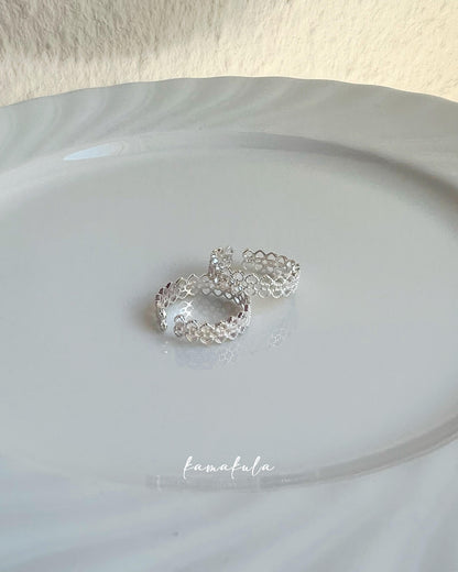 Lace Patterned 925 Silver Filigree Ring