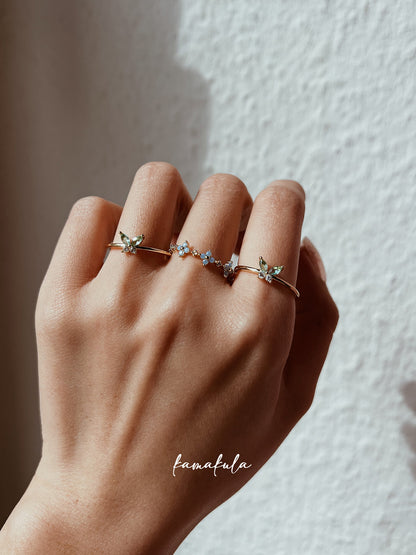Petite Butterfly Crystal Ring