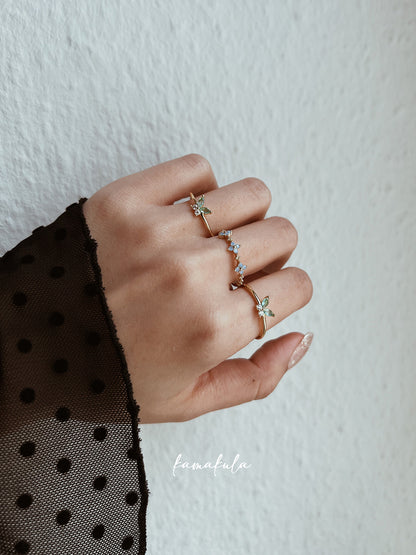 Petite Butterfly Crystal Ring