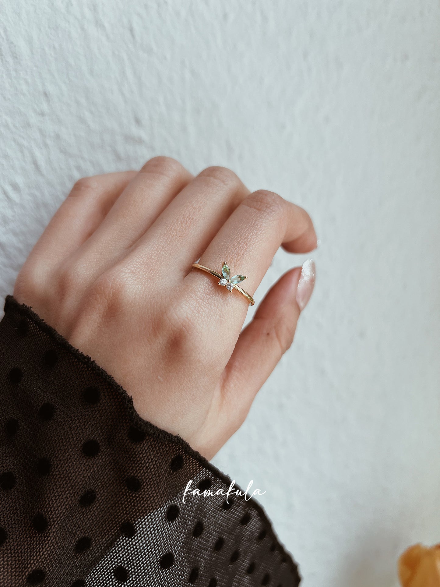 Petite Butterfly Crystal Ring