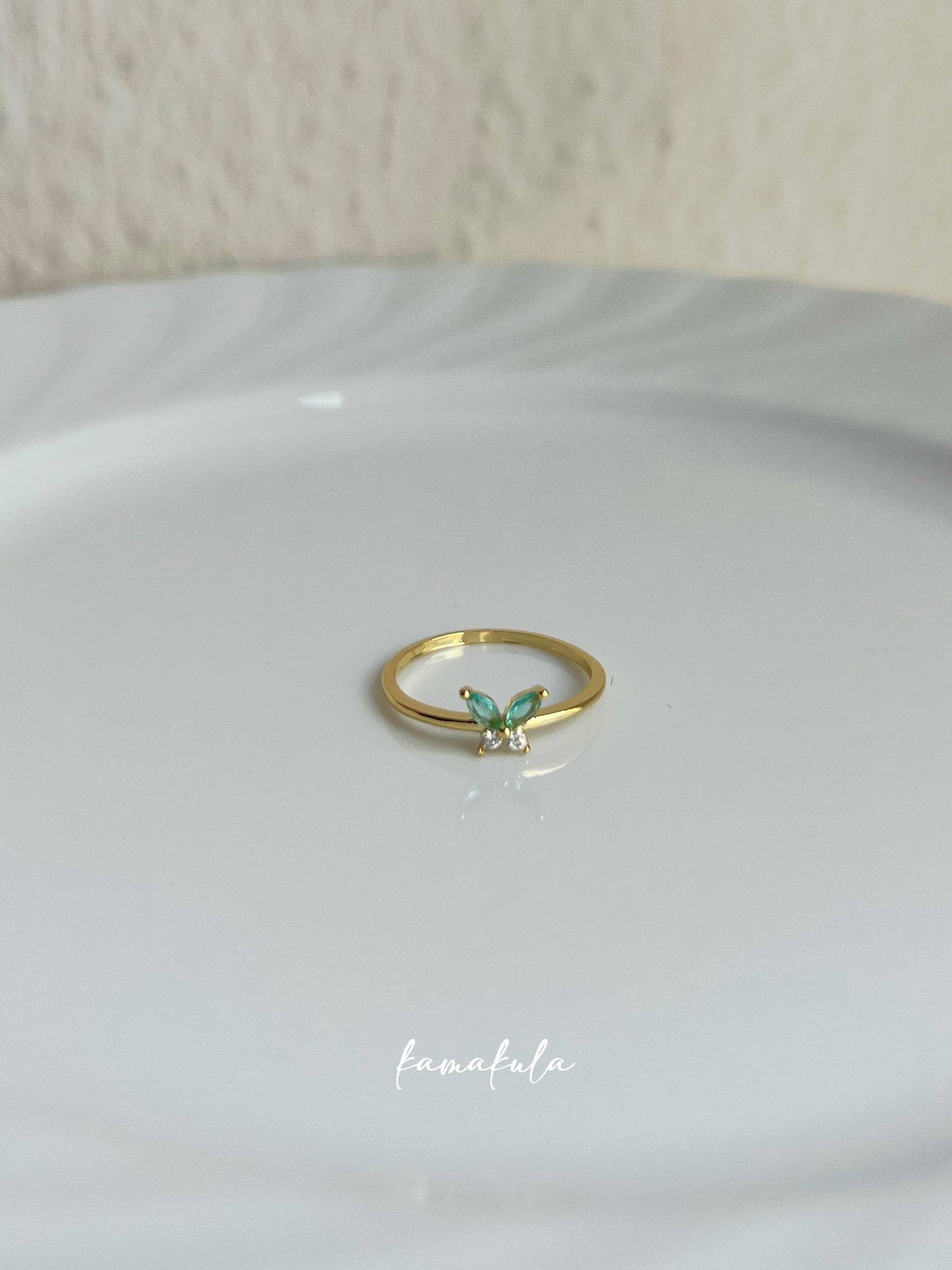 Petite Butterfly Crystal Ring
