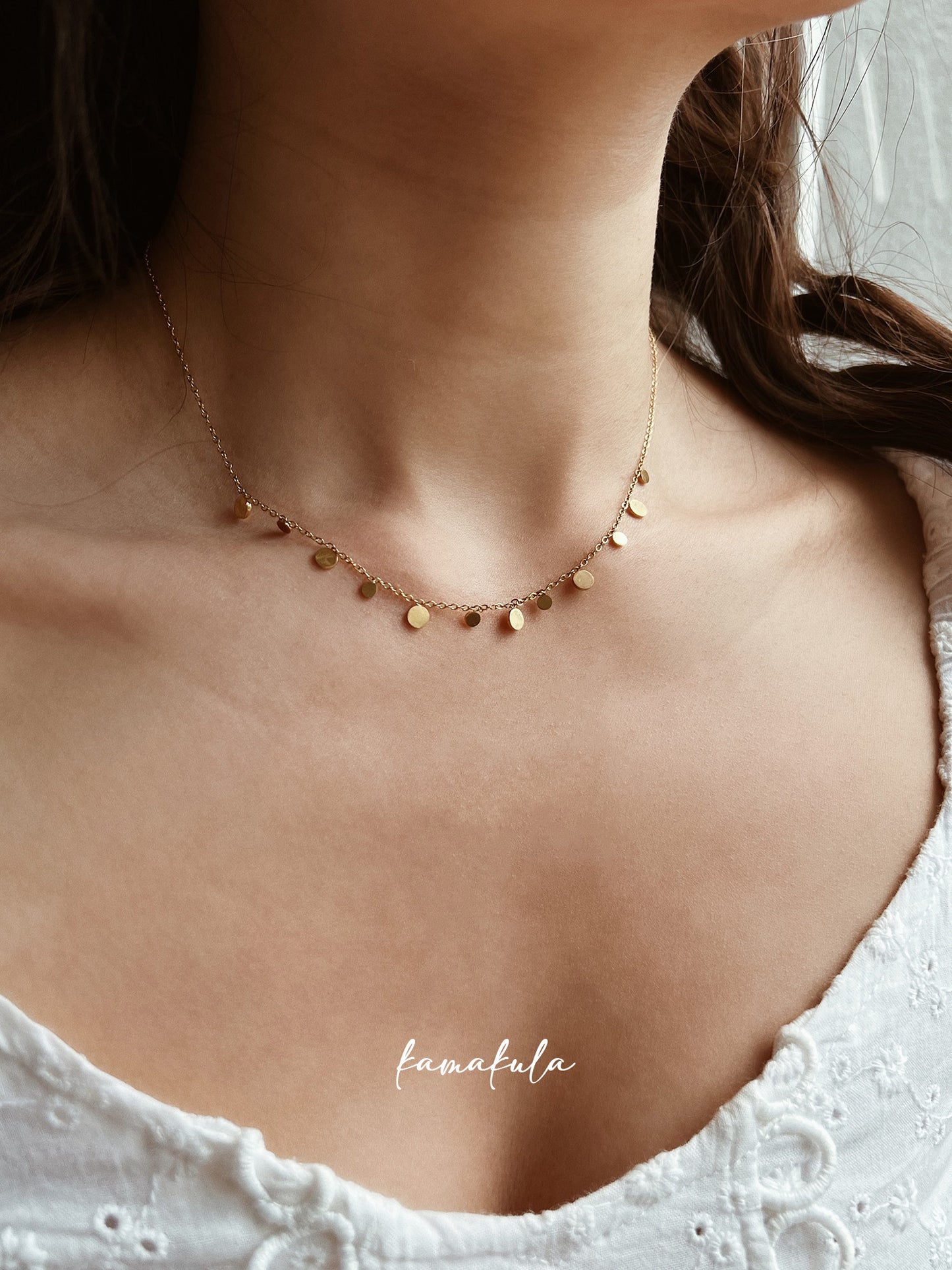 Petite Disc Charm Necklace