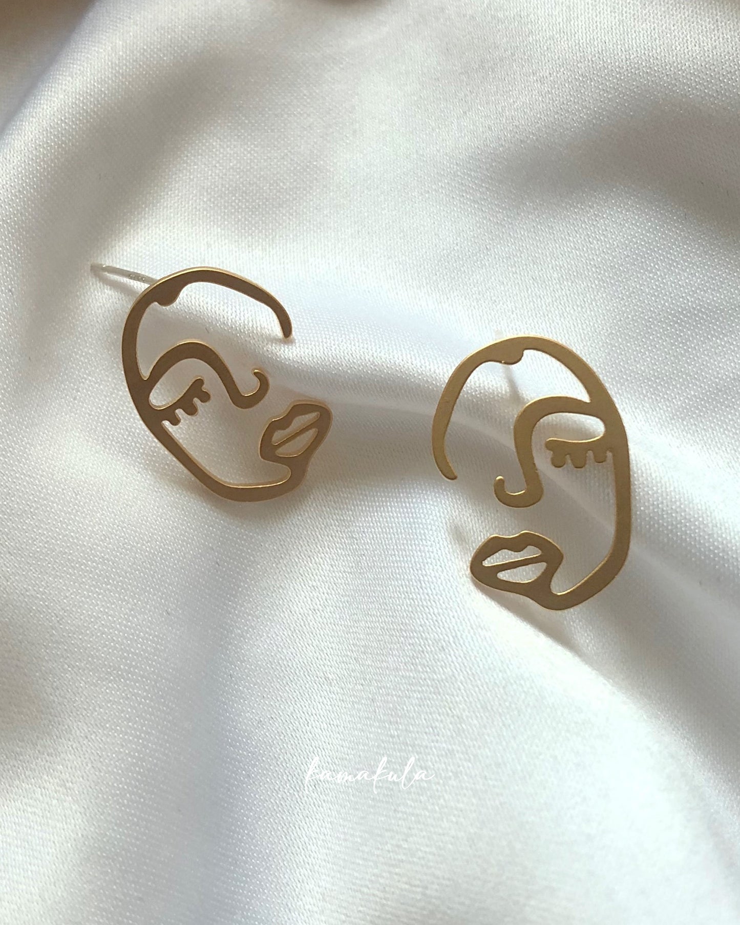 Abstract Face Stud Earrings