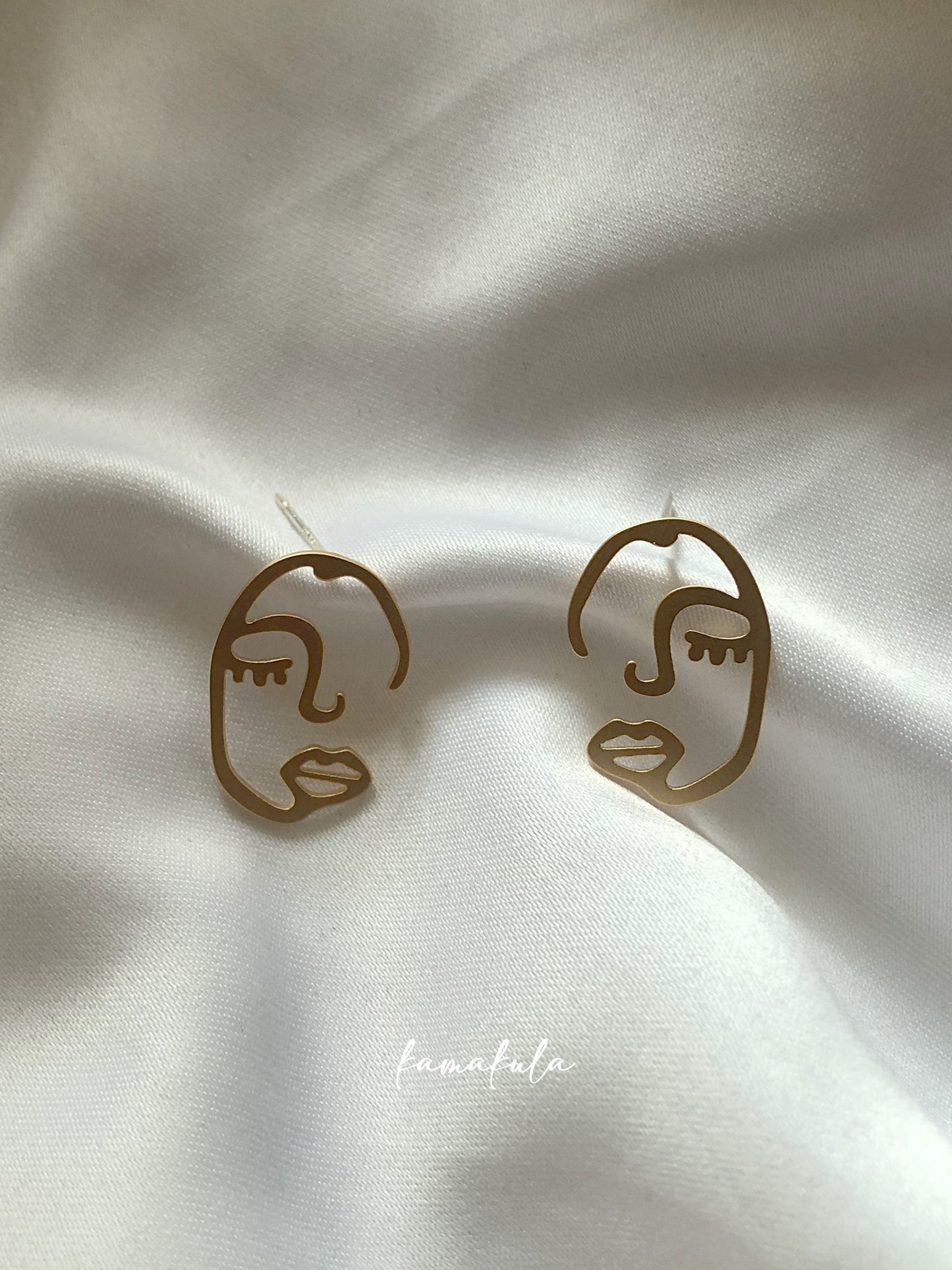 Abstract Face Stud Earrings