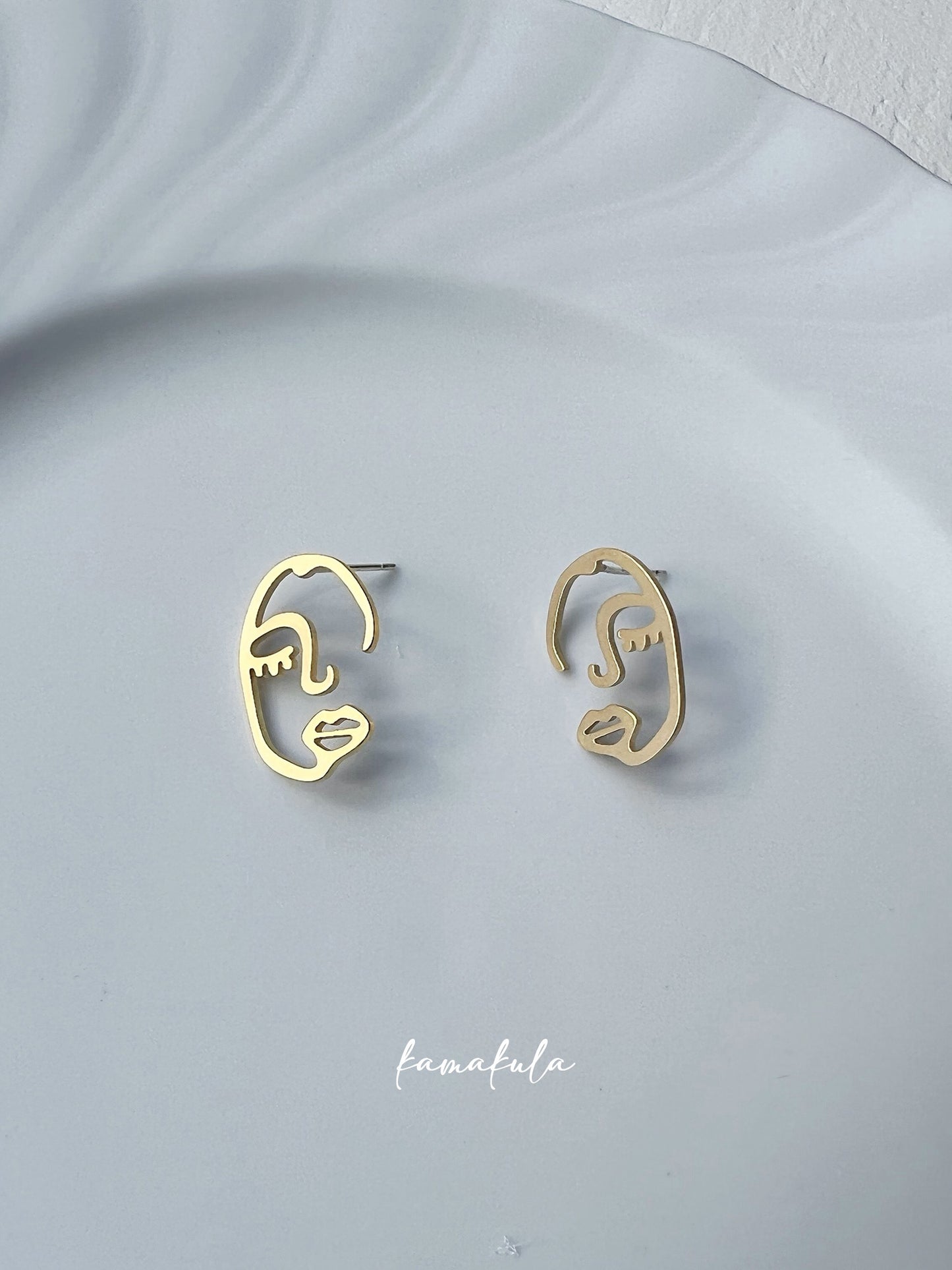 Abstract Face Stud Earrings