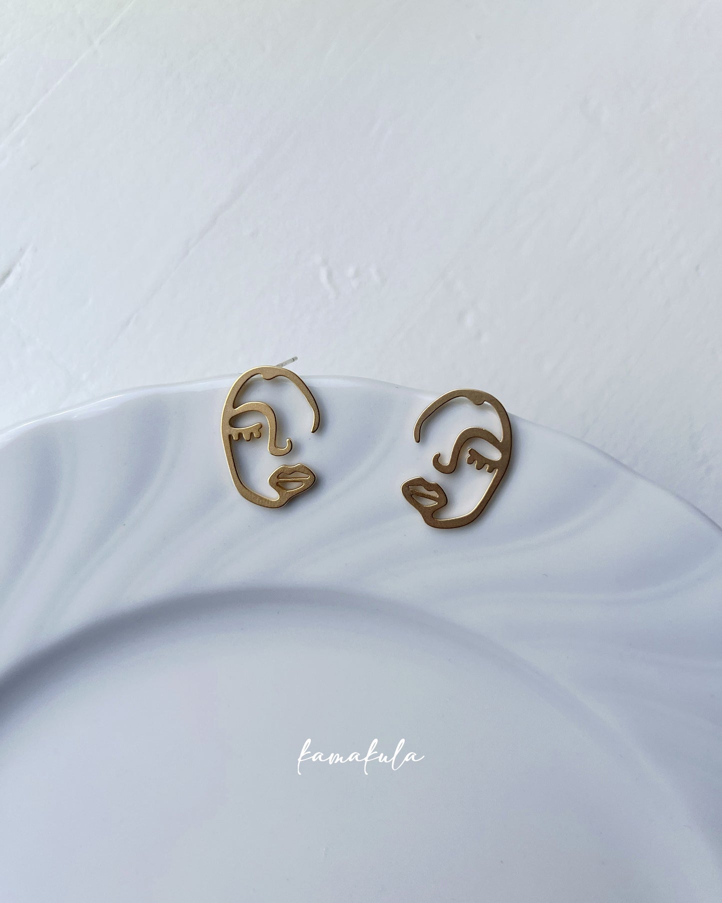 Abstract Face Stud Earrings