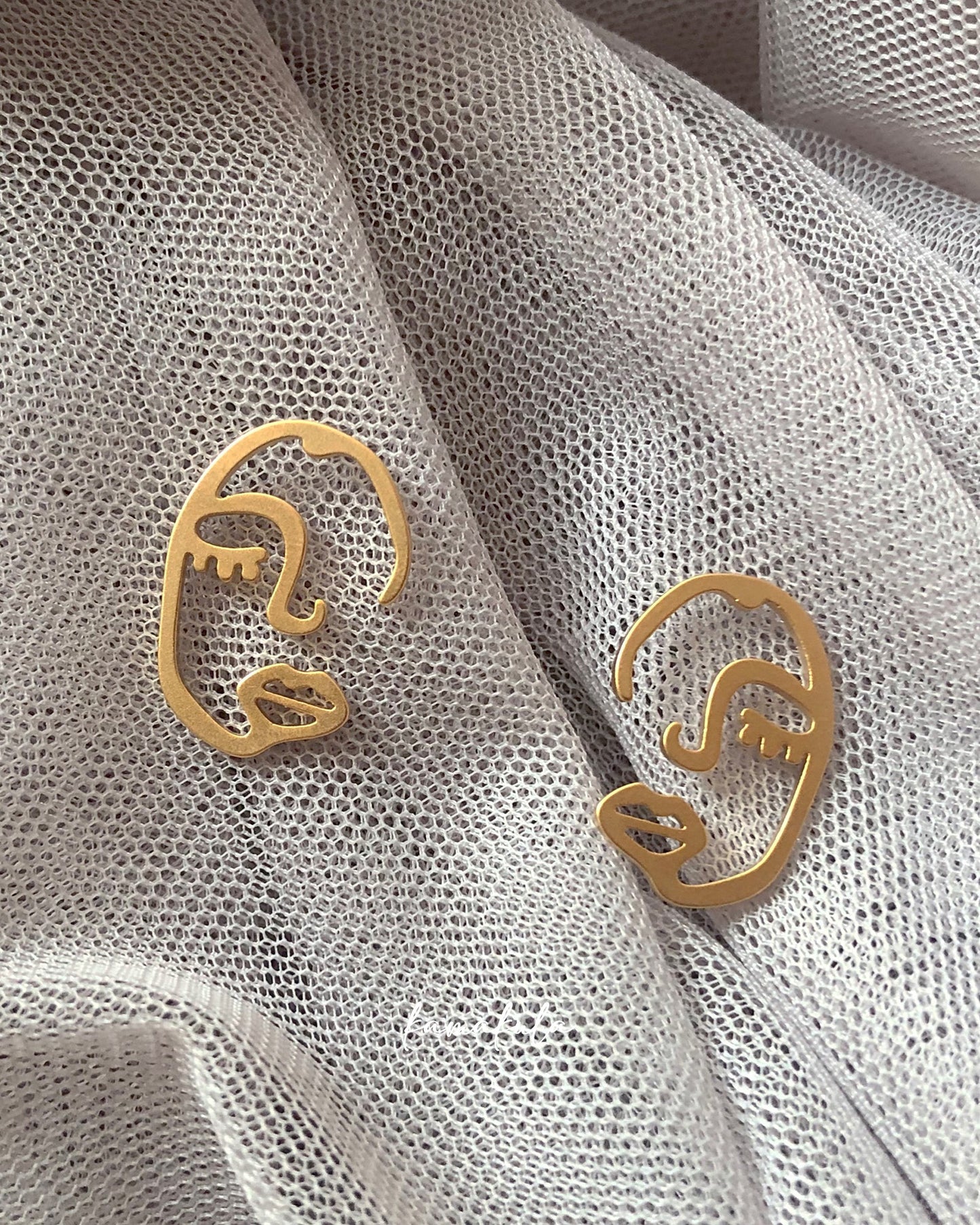 Abstract Face Stud Earrings