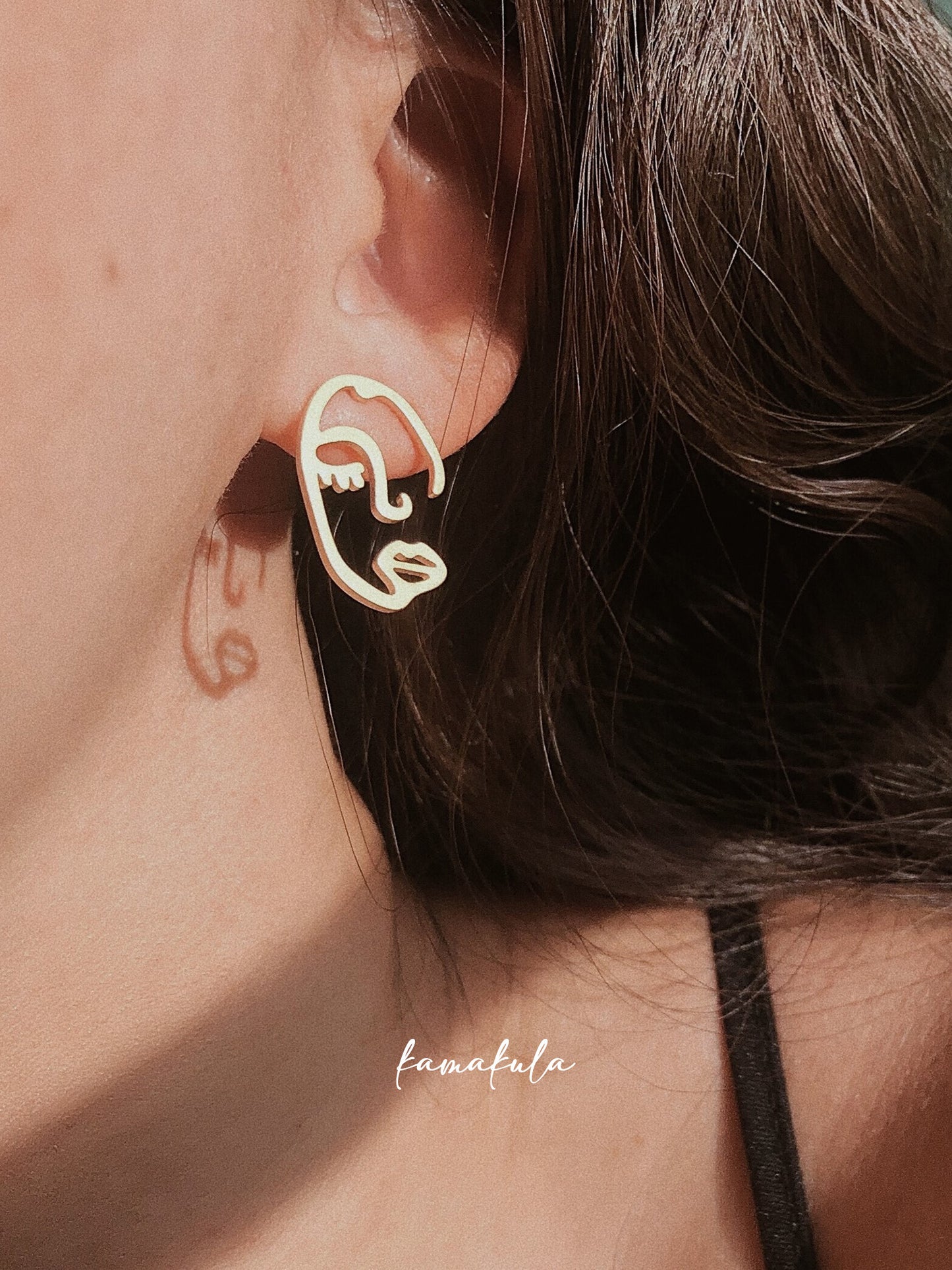 Abstract Face Stud Earrings