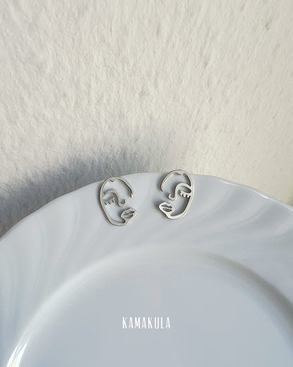 Abstract Face Stud Earrings