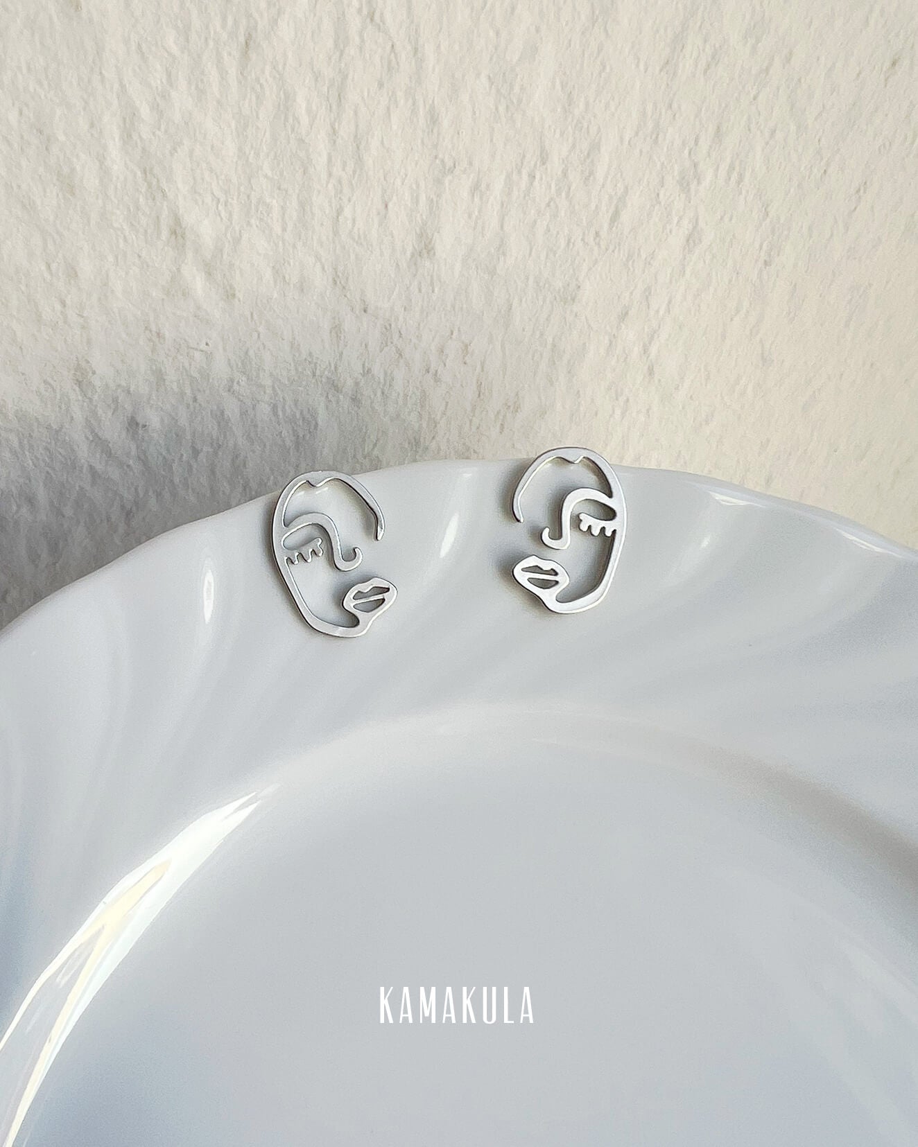 Abstract Face Stud Earrings