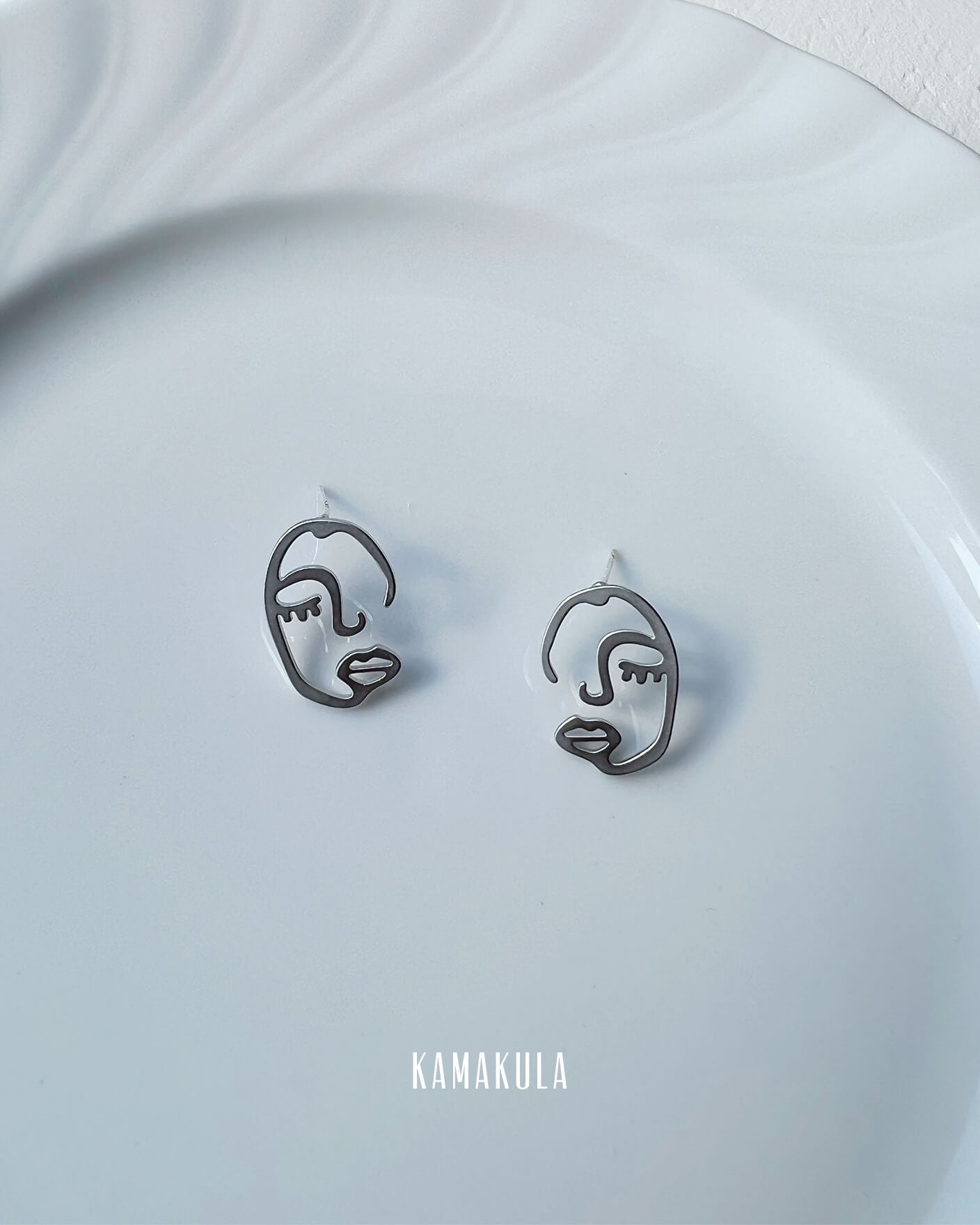 Abstract Face Stud Earrings