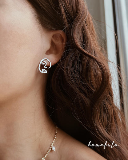 Abstract Face Stud Earrings