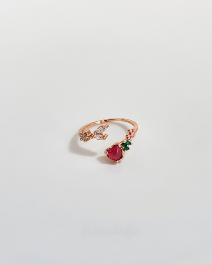 Adjustable Rose Gold Heart Bloom Ring