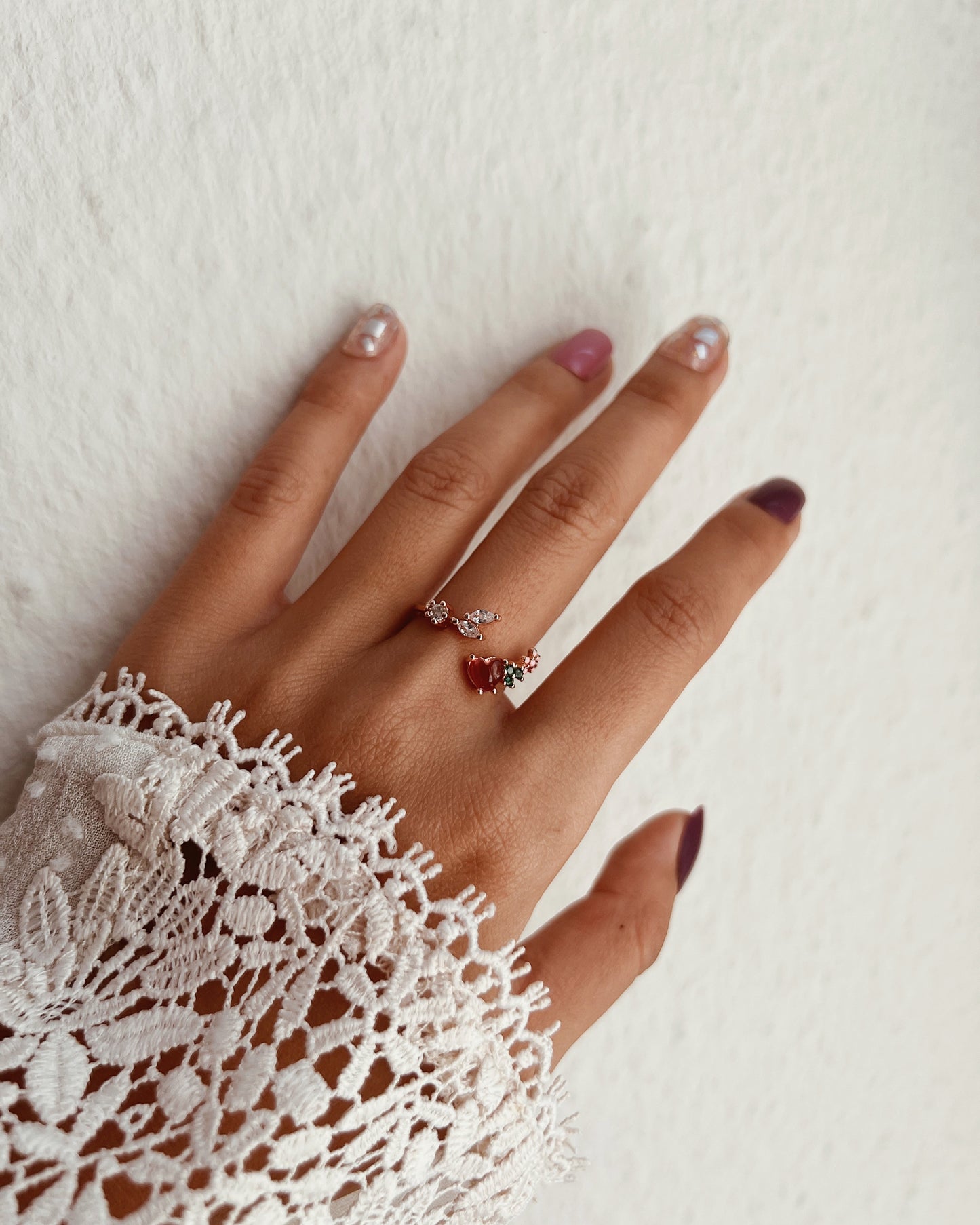 Adjustable Rose Gold Heart Bloom Ring