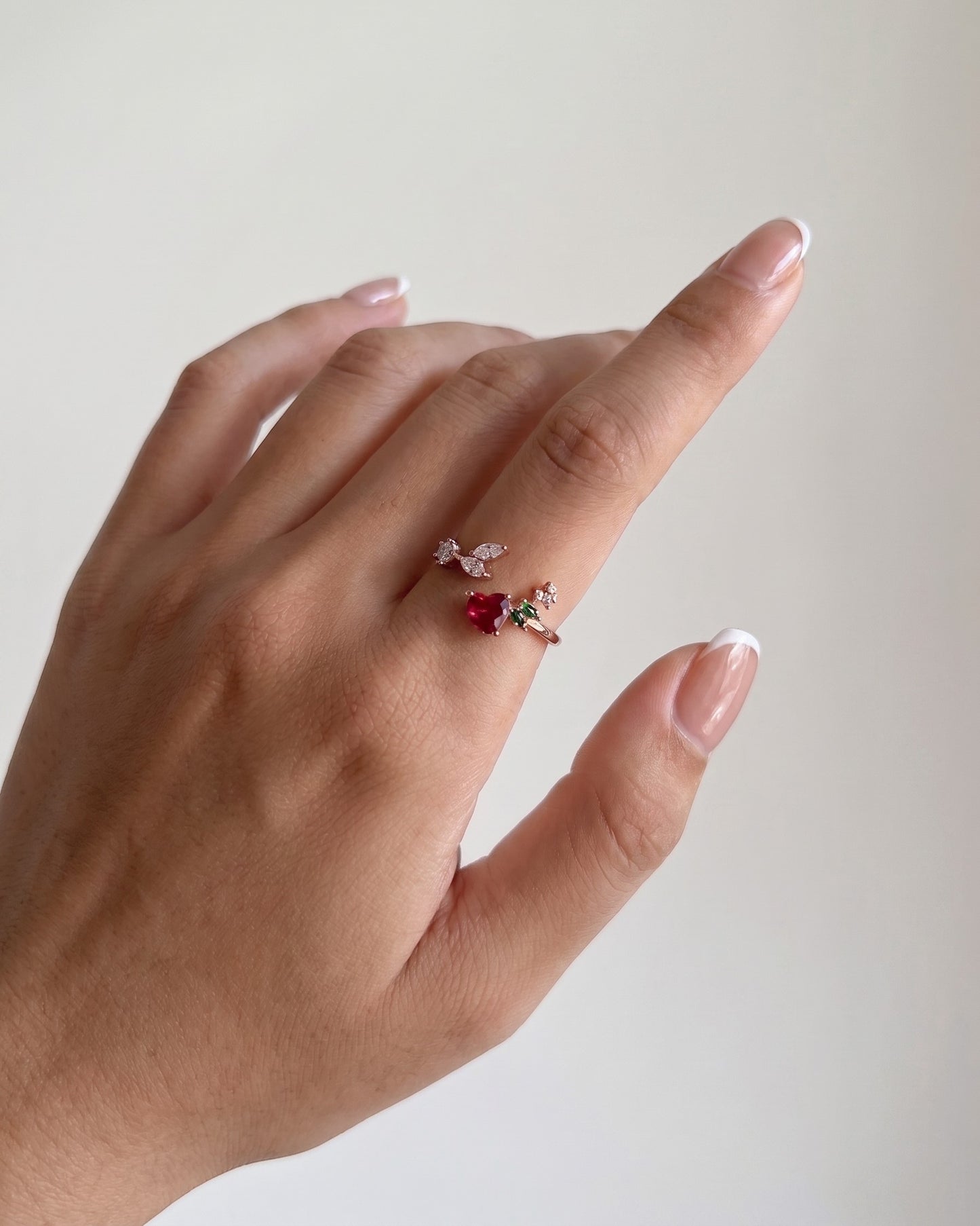 Adjustable Rose Gold Heart Bloom Ring
