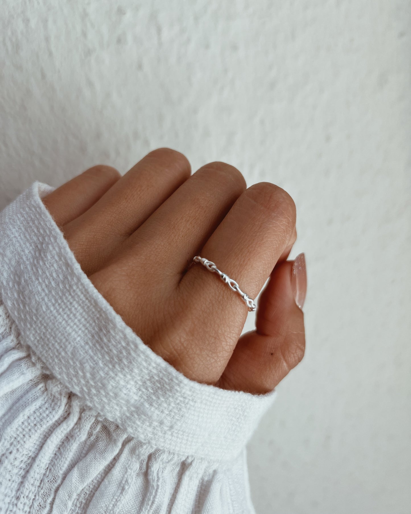 Knotted Cord Ring 925 Silver