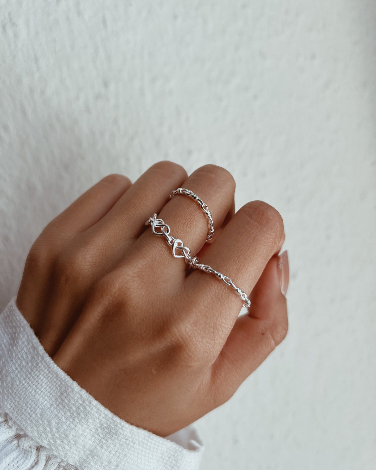 Knotted Cord Ring 925 Silver
