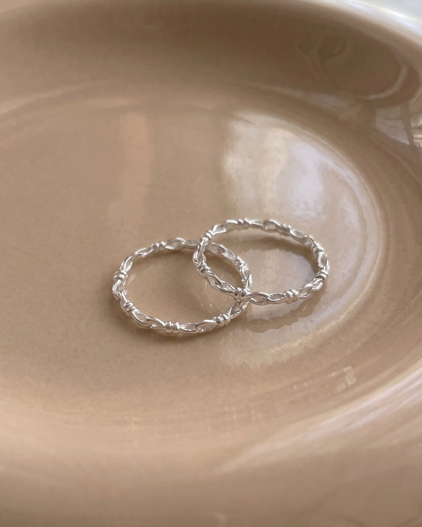 Knotted Cord Ring 925 Silver