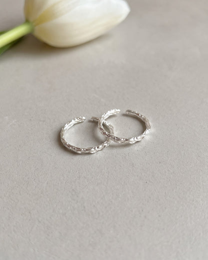 Textured Twig Ring 925 Silver