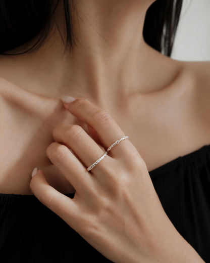 Textured Twig Ring 925 Silver