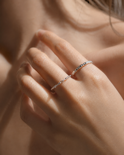Textured Twig Ring 925 Silver